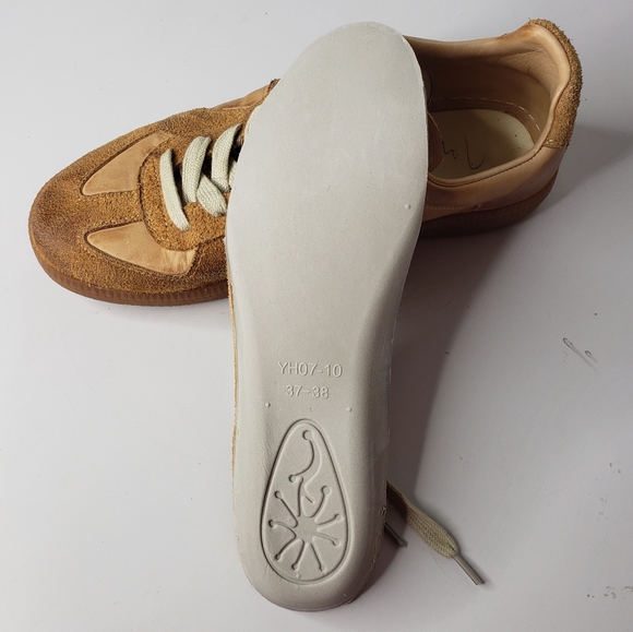 Handmade Leather Burnished Unisex Leather Walking Athleisure Casual Sneaker - Picture 11 of 12